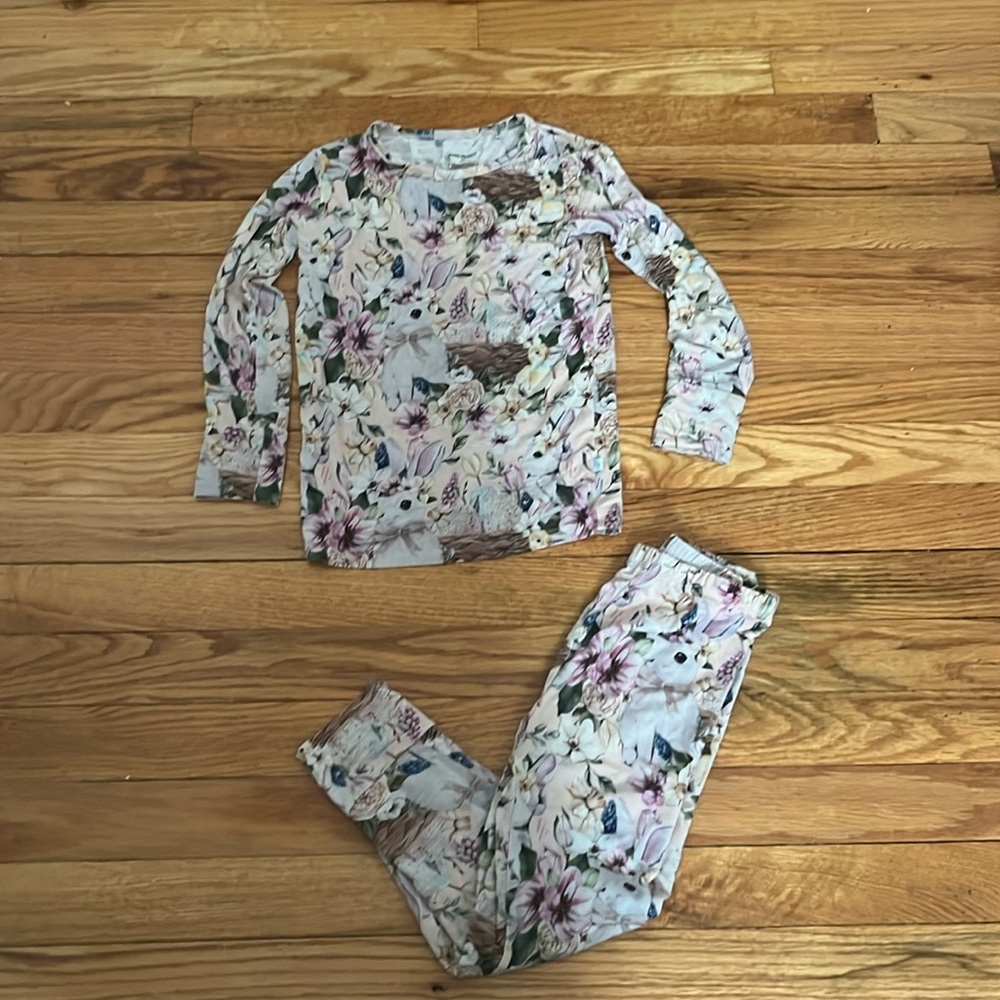Posh Peanut Bunny/Floral PJ’s Toddler Girl Size 5T
